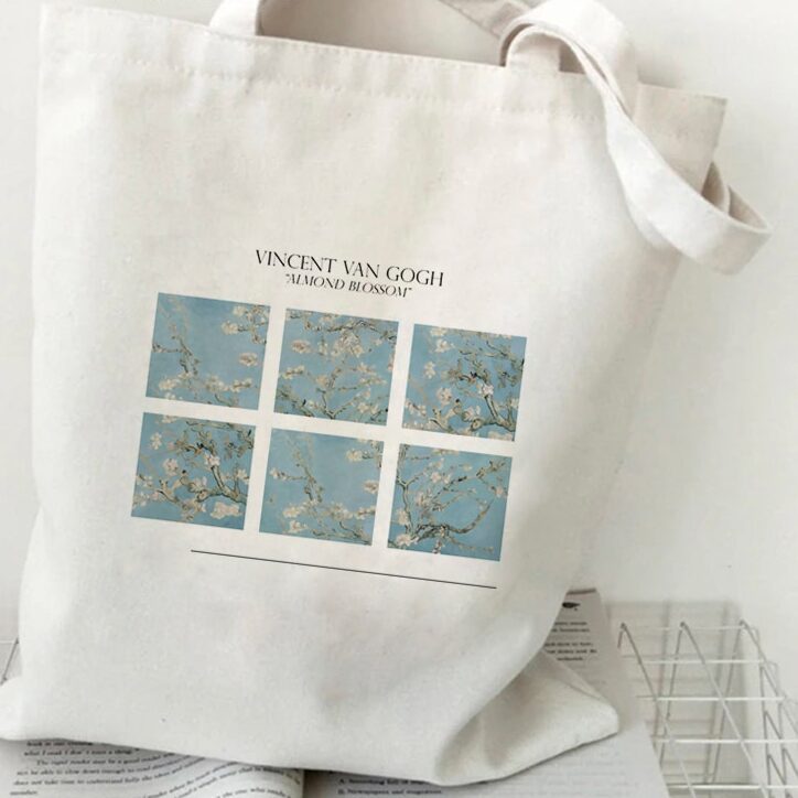 Van Gogh Reusable Canvas Shopping Bag Anise and Green